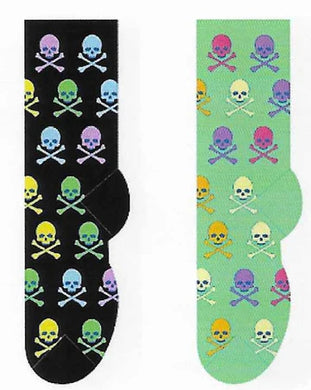Colorful Skulls & Crossbones Socks