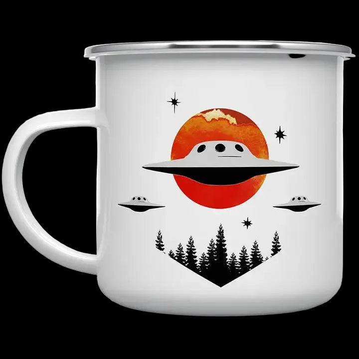 Ufo Alien Enamel Camp Mug