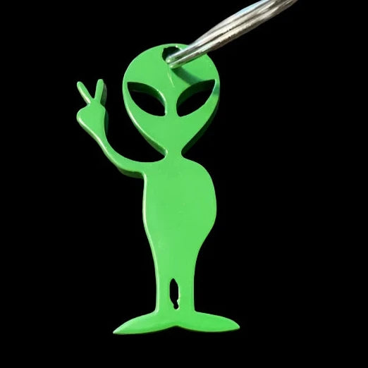 Heavy Duty Steel Alien Keychain