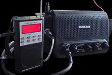 Two electronic devices, one labeled 'ITC Research Device' and the other 'Sonicake', on a wooden surface.