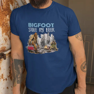 Bigfoot Stole My Beer T-Shirt (Navy Blue)