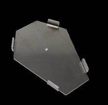 Silver coffin shaped mount for a music box